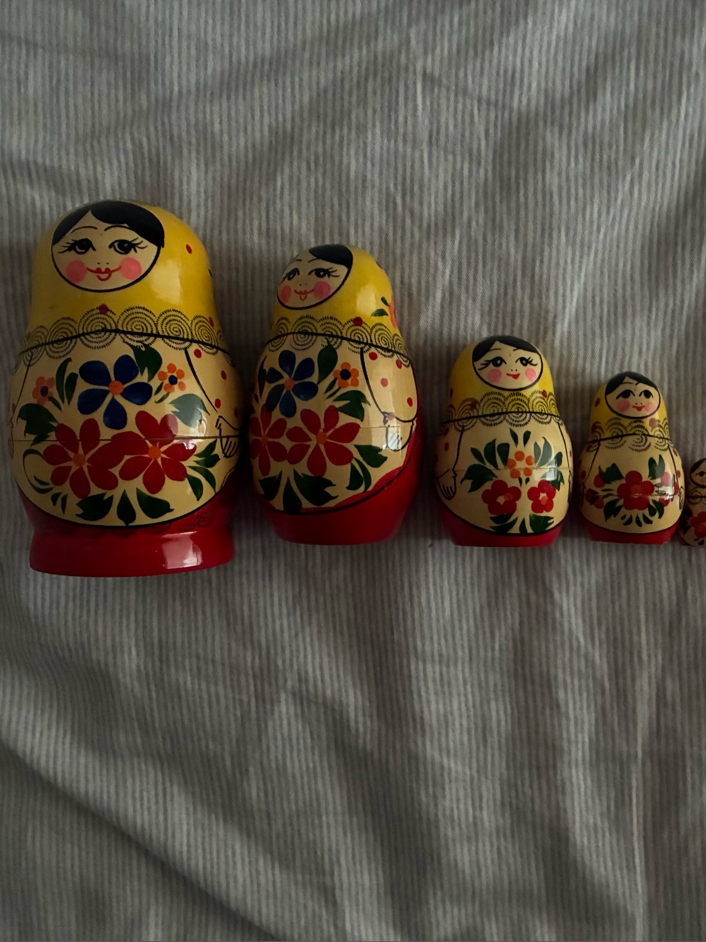 Hand-Painted Russian Dolls - Yellow and Red Set